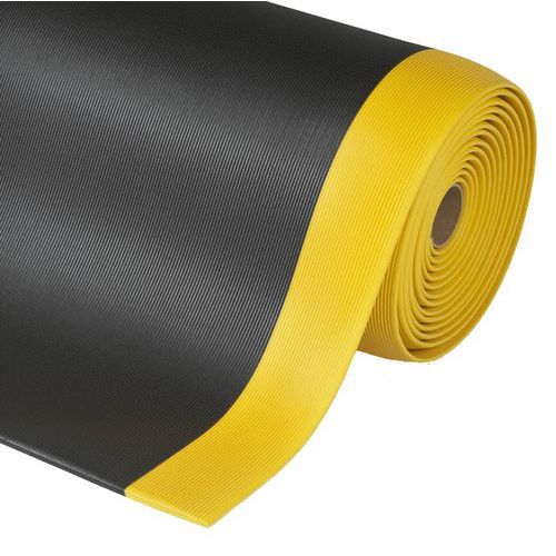 Protiúnavová průmyslová pěnová rohož Gripper Sof-Tred™, černá/žlutá, 60 x 1 830 cm