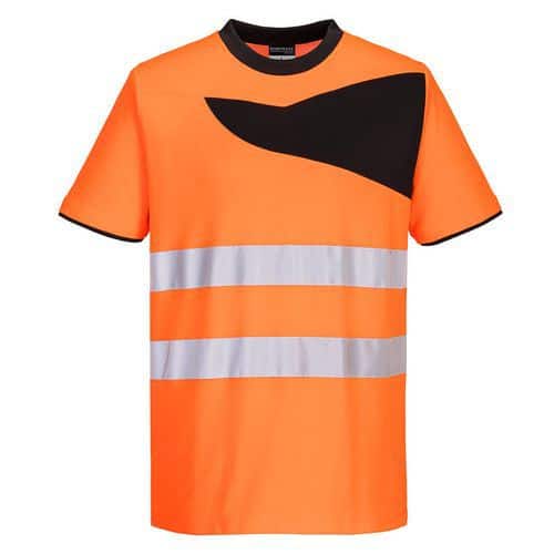 Tričko PW2 Hi-Vis S/S, černá/oranžová, vel. 4XL
