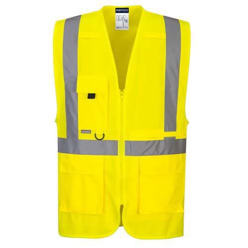 Výkonná vesta Hi-Vis s kapsou na tablet, žlutá, vel. 4XL