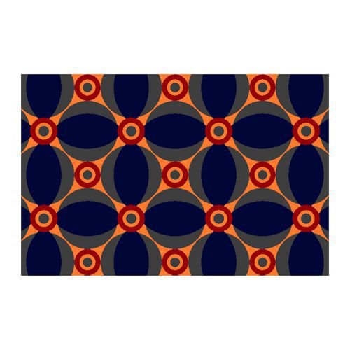 Vnitřní čisticí rohož Déco Design™ Imperial Retro, modrá/oranžová, 60 x 90 cm