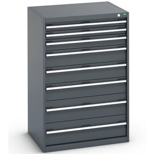 Dílenská zásuvková skříň Bott Cubio 200, 120 x 80 x 65 cm, 8 zásuvek, antracit-antracit