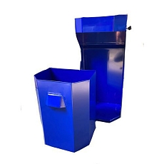 Kovový venkovní odpadkový koš Chafer s popelníkem, objem 50 l, červený