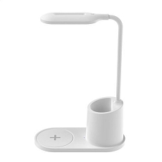 LED stolní lampa Platinet 3W, bezdrátové nabíjení, bílá