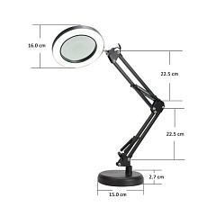 LED stolní lampa Platinet Magnify 10W, s lupou, černá