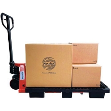 Paletový vozík Manutan Expert, do 2500 kg, polyuretanová řídicí kola