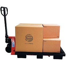 Paletový vozík Manutan Expert, do 2500 kg, polyuretanová řídicí kola
