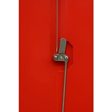 Svařovaná šatní skříň Danny, 2 oddíly, tříbodový zámek, šedá/červená