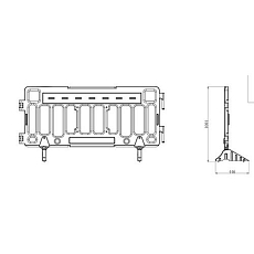 Plastová mobilní zábrana, 200 cm - Manutan Expert