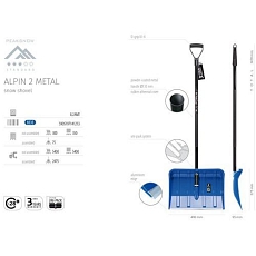 Plastové hrablo ALPIN 2 s hliníkovo násadou, šířka 490 mm