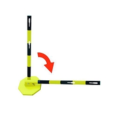 Kovový zahrazovací sloupek Viso, výška 100 cm, žlutý/černý