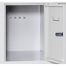 Svařovaná šatní skříň Philip, 8 boxů, cylindrický zámek, šedá/modrá