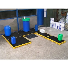 Modulová plastová záchytná vana s roštem, kapacita 60 l