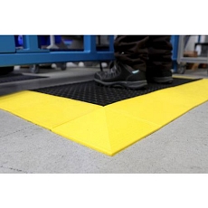 Protiúnavová průmyslová rohož Deck, roh, 4 ks, černá