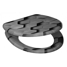 WC prkénko Schütte, soft close, Grey Hexagons