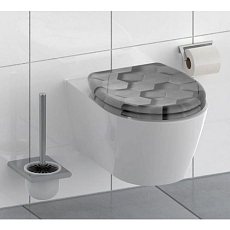 WC prkénko Schütte, soft close, Grey Hexagons