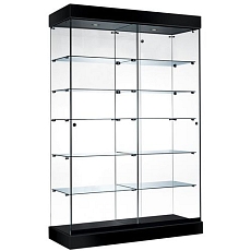 Produktová vitrína ASF, 2 oddíly, 192 x 46 x 125 cm, černá