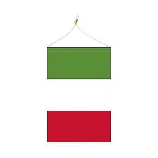Malá státní vlajka, s očkem pro zavěšení, 16 x 11 cm, Itálie