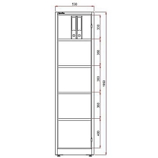 Kovová dílenská skříň, 195 x 53 x 45 cm, šedá - Manutan Expert
