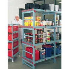 Plastový regál Hermes, základní, 167 x 200 x 50 cm, 1 600 kg, 4 police, zelený