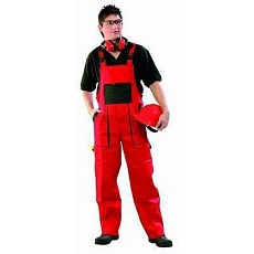 Pánské montérkové kalhoty CXS s laclem, červené/černé, vel. 58