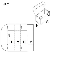 Kartonová krabice s víkem, 105 x 235 x 155 mm