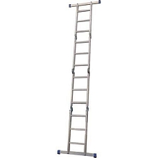 Kloubový hliníkový žebřík Manutan Expert s podlážkou, 4 x 3 příčky