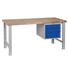 Dílenský stůl Weld se 3 zásuvkami, 84 x 170 x 68,5 cm, šedý