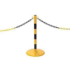 Kovové zahrazovací sloupky Wing, výška 80 cm, 2 ks, černé/žluté