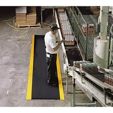 Protiúnavová průmyslová rohož s bublinkovým povrchem, šířka 60 cm, metrážová, černá/žlutá