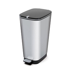 Plastový odpadkový koš Chic, objem 45 l, stříbrný