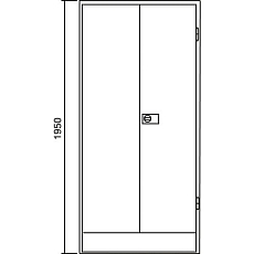 Kovová úklidová skříň, 195 x 95 x 40 cm