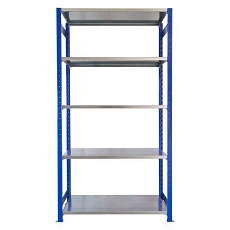 Kovový regál Herkules, základní, 250 x 100 x 40 cm, 960 kg, 6 polic, modrý