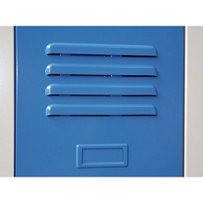 Svařovaná šatní skříň DURO VARIO, šedá/modrá, otočný uzávěr