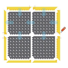 Protiúnavová antistatická ESD průmyslová rohož s bublinkovým povrchem, 91 x 91 cm