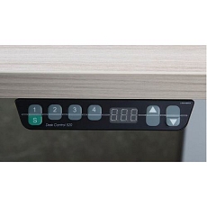 Ergo výškově nastavitelný kancelářský stůl MOTION ERGO, 180 x 90 cm, s pamětí, buk/šedý