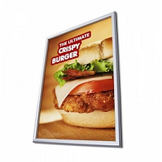 Rám na plakáty P32, ostré rohy, stříbrný, A3