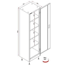 Kovová dílenská skříň, 195 x 53 x 45 cm, šedá - Manutan Expert