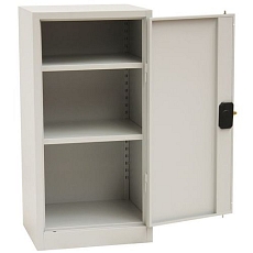 Kovová dílenská skříň Manutan Expert, 106 x 53 x 45 cm, šedá/modrá