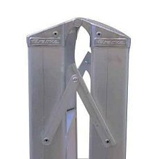 Hliníkové schůdky Patron s plošinou, oboustranné, 2 x 4 stupně