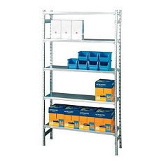 Kovový regál Tauret, základní 250 x 130 x 40 cm, 1 200 kg, 6 polic, pozink