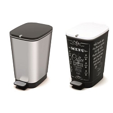 Plastový odpadkový koš Chic, objem 45 l, stříbrný