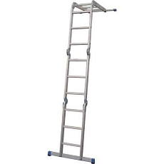 Kloubový hliníkový žebřík Manutan Expert s podlážkou, 4 x 3 příčky