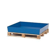 Ocelová záchytná vana, na paletu, pro 4 sudy, lakovaná