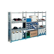 Kovový regál Perun, přístavbový, 300 x 120 x 40 cm, 1 435 kg, 7 polic, pozink