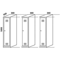 Montovaná sestavná šatní skříň Kevin, 1 oddíl, základní modul, otočný uzávěr, šedá/šedá