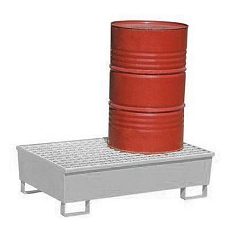 Ocelová záchytná vana Manutan Expert, pro 4 sudy, kapacita 440 l, pozink