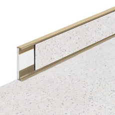 Podlaha Fortelock Business, dezén Light Pure Gray, soklová lišta, spára hnědá