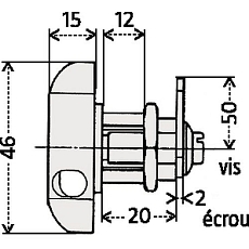 Otočný uzávěr k šatním skříním Manutan Expert