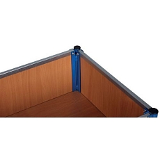 Plošinový vozík s madlem a nízkými plnými bočnicemi, do 500 kg, 101,5 x 112,5 x 60 cm, modrý