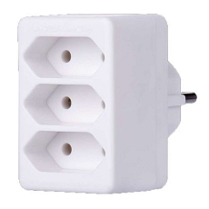 Zásuvka rozbočovací 3x kulatá, černá